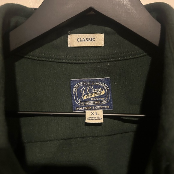 J. Crew Men’s Heavyweight Chamois Workshirt Forest Green Shirt Jacket - Picture 2 of 5